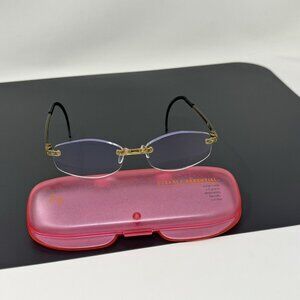 Eyephorics Eyeglasses  Clear Brown Swiss Rimless Frame Only  Read